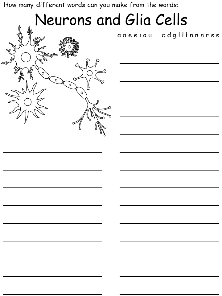 brain cells wordmine worksheet