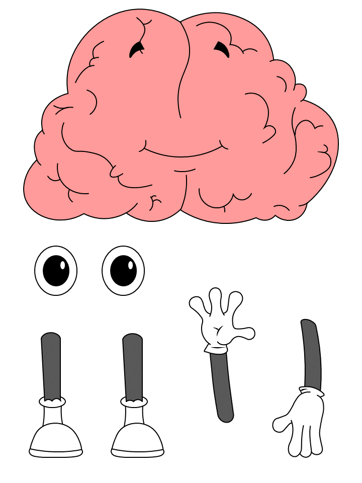 brain paper craft template