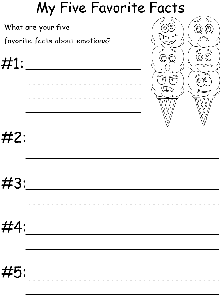 favorite emotion facts worksheet
