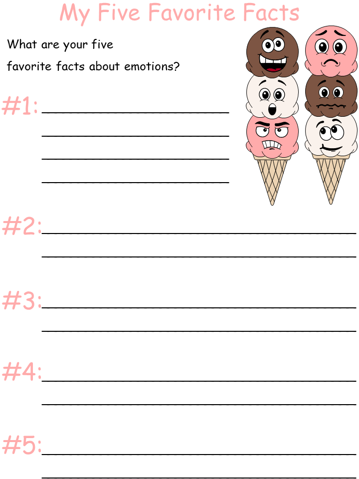 favorite emotion facts worksheet