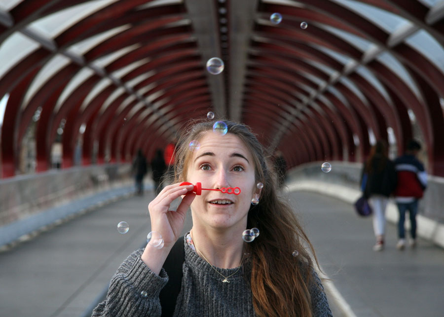 Kaitlyn Playing with Bubbles
